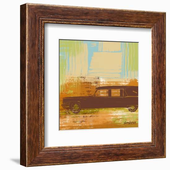 Brown Retro Car II-Yashna-Framed Art Print