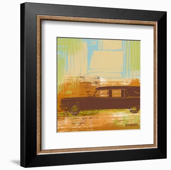 Brown Retro Car II-Yashna-Framed Art Print