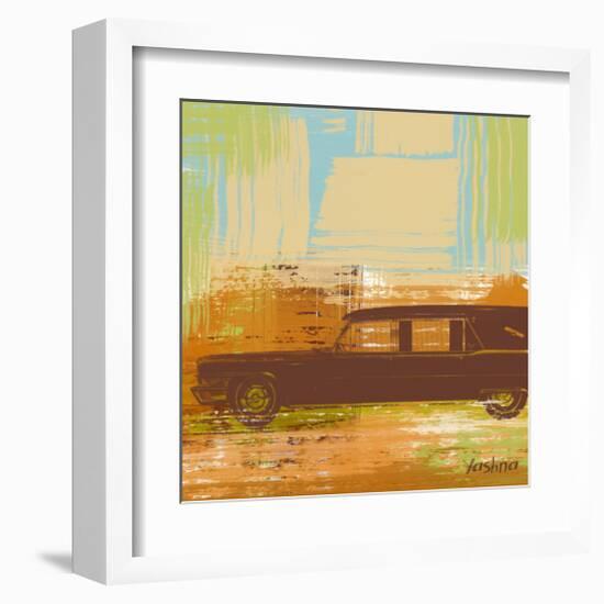 Brown Retro Car II-Yashna-Framed Art Print