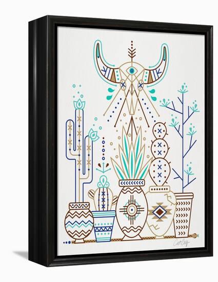 Brown Santa Fe Garden-Cat Coquillette-Framed Stretched Canvas