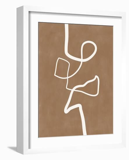Brown Single Line Artwork-Elena Ristova-Framed Giclee Print