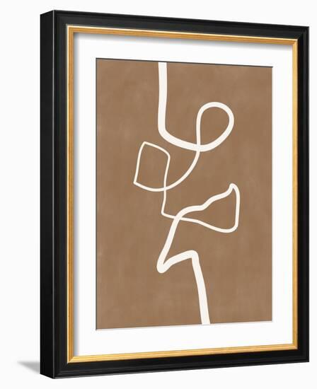 Brown Single Line Artwork-Elena Ristova-Framed Giclee Print