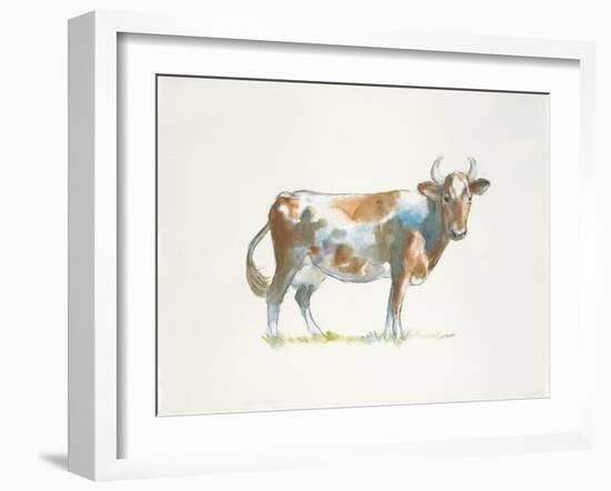 Brown & White Cow-Patti Mann-Framed Art Print