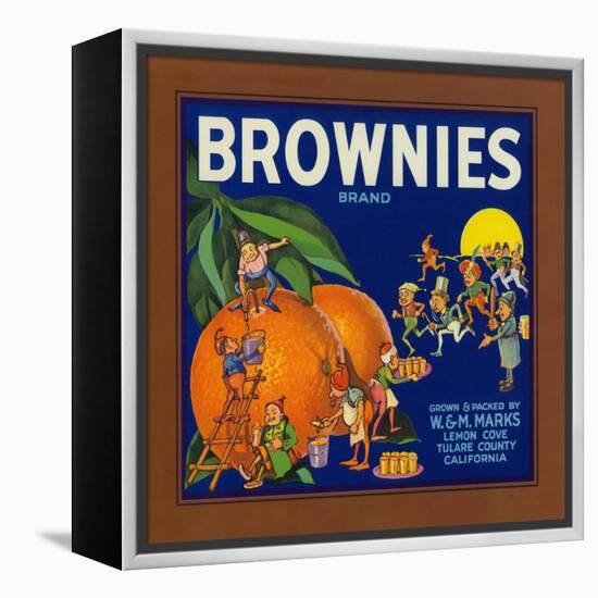 Brownies Brand Citrus Crate Label - Lemon Cove, CA-Lantern Press-Framed Stretched Canvas