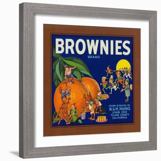 Brownies Brand Citrus Crate Label - Lemon Cove, CA-Lantern Press-Framed Art Print