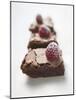 Brownies with Raspberries-null-Mounted Photographic Print