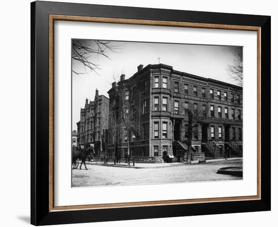 Brownstone Apartment Building at the Corner of Brooklyn Ave. and Pacific St-Wallace G^ Levison-Framed Photographic Print