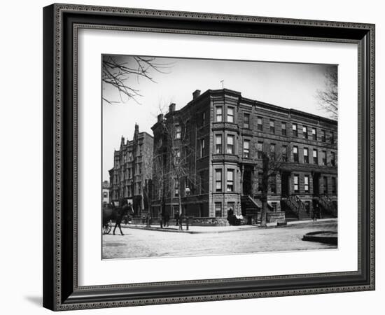 Brownstone Apartment Building at the Corner of Brooklyn Ave. and Pacific St-Wallace G^ Levison-Framed Photographic Print