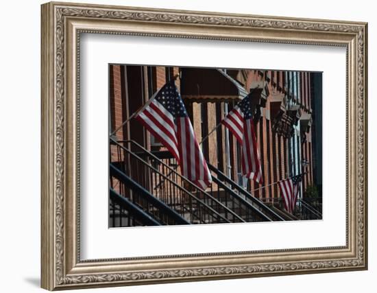 Brownstone Flags, 2018-Anthony Butera-Framed Photographic Print