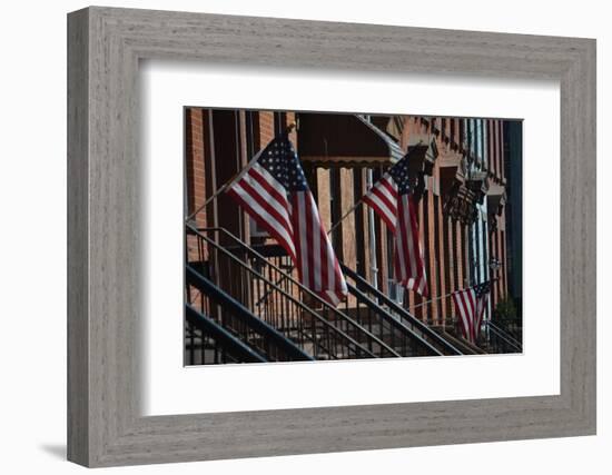 Brownstone Flags, 2018-Anthony Butera-Framed Photographic Print