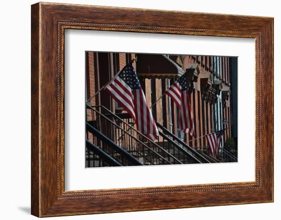 Brownstone Flags, 2018-Anthony Butera-Framed Photographic Print