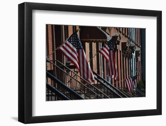 Brownstone Flags, 2018-Anthony Butera-Framed Photographic Print