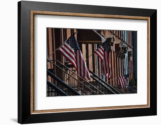 Brownstone Flags, 2018-Anthony Butera-Framed Photographic Print