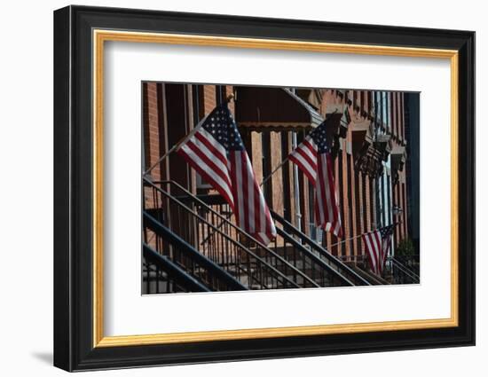 Brownstone Flags, 2018-Anthony Butera-Framed Photographic Print