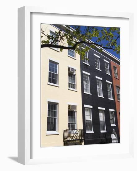 Brownstone Houses on Sullivan Street, Greenwich Village, Downtown Manhattan, New York, USA-Richard Cummins-Framed Photographic Print