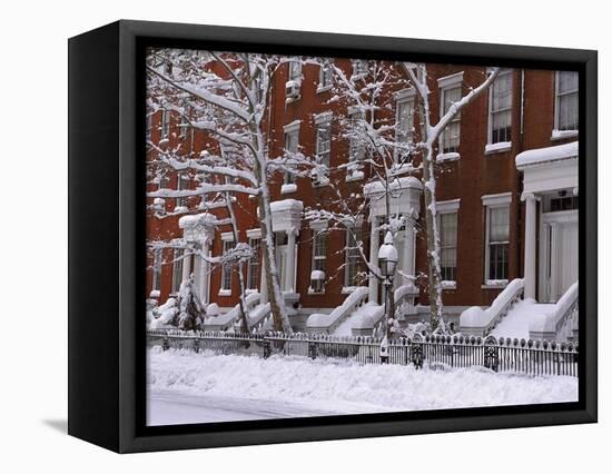 Brownstones in Blizzard-Rudy Sulgan-Framed Premier Image Canvas