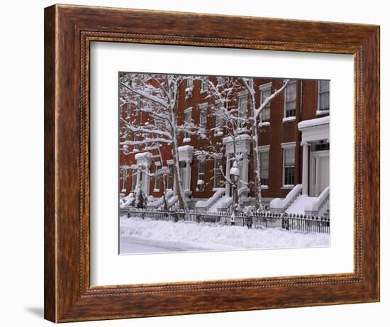 Brownstones in Blizzard-Rudy Sulgan-Framed Photographic Print