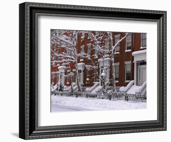 Brownstones in Blizzard-Rudy Sulgan-Framed Photographic Print