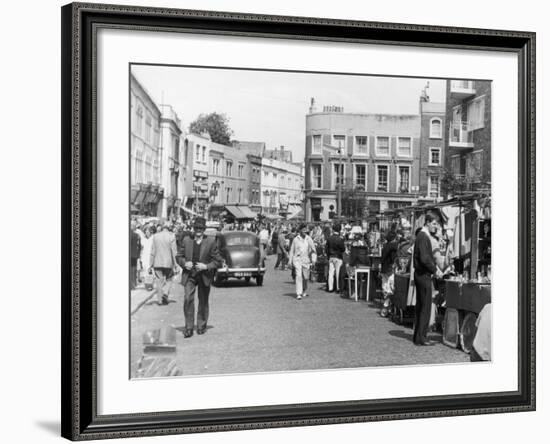 Browsing the Stalls at Portobello Road Market-null-Framed Photographic Print