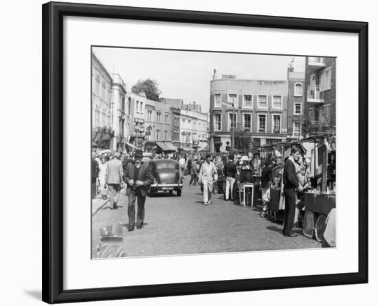 Browsing the Stalls at Portobello Road Market-null-Framed Photographic Print