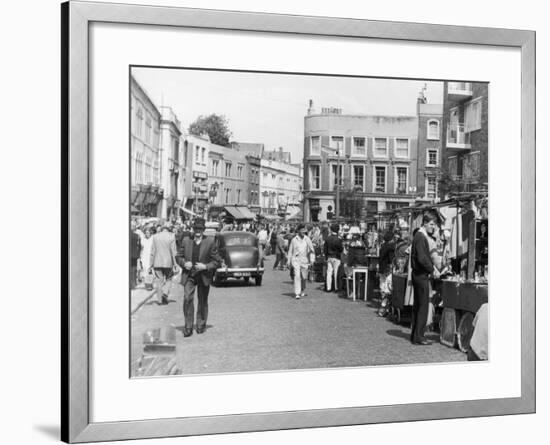 Browsing the Stalls at Portobello Road Market-null-Framed Photographic Print