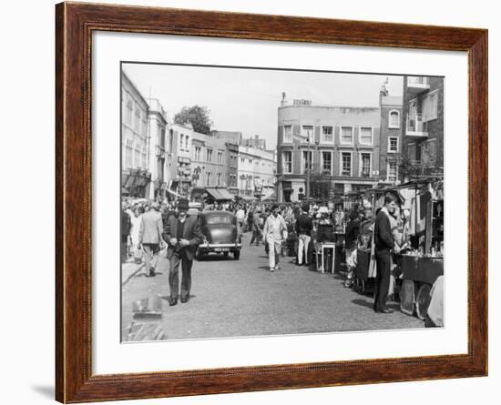 Browsing the Stalls at Portobello Road Market-null-Framed Photographic Print