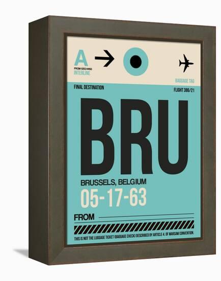 BRU Brussels Luggage Tag 1-NaxArt-Framed Stretched Canvas