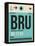 BRU Brussels Luggage Tag 1-NaxArt-Framed Stretched Canvas