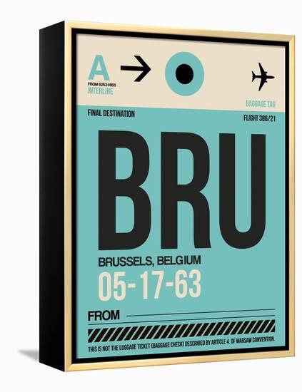 BRU Brussels Luggage Tag 1-NaxArt-Framed Stretched Canvas