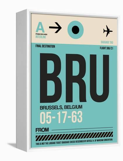 BRU Brussels Luggage Tag 1-NaxArt-Framed Stretched Canvas