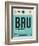 BRU Brussels Luggage Tag 1-NaxArt-Framed Art Print