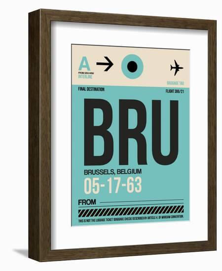 BRU Brussels Luggage Tag 1-NaxArt-Framed Art Print