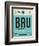 BRU Brussels Luggage Tag 1-NaxArt-Framed Art Print