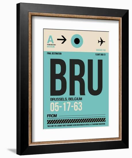 BRU Brussels Luggage Tag 1-NaxArt-Framed Art Print