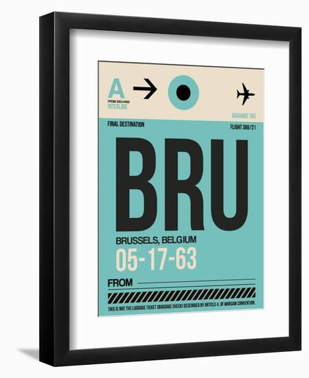 BRU Brussels Luggage Tag 1-NaxArt-Framed Art Print