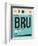 BRU Brussels Luggage Tag 1-NaxArt-Framed Art Print