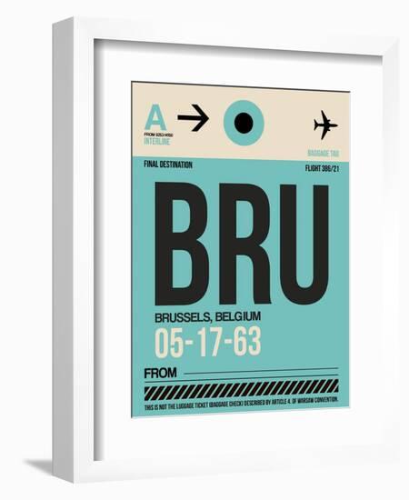 BRU Brussels Luggage Tag 1-NaxArt-Framed Art Print
