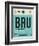 BRU Brussels Luggage Tag 1-NaxArt-Framed Art Print