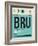 BRU Brussels Luggage Tag 1-NaxArt-Framed Art Print