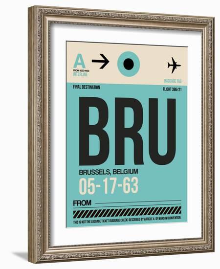 BRU Brussels Luggage Tag 1-NaxArt-Framed Art Print