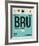 BRU Brussels Luggage Tag 1-NaxArt-Framed Art Print