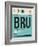 BRU Brussels Luggage Tag 1-NaxArt-Framed Art Print