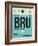 BRU Brussels Luggage Tag 1-NaxArt-Framed Art Print