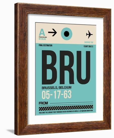 BRU Brussels Luggage Tag 1-NaxArt-Framed Art Print