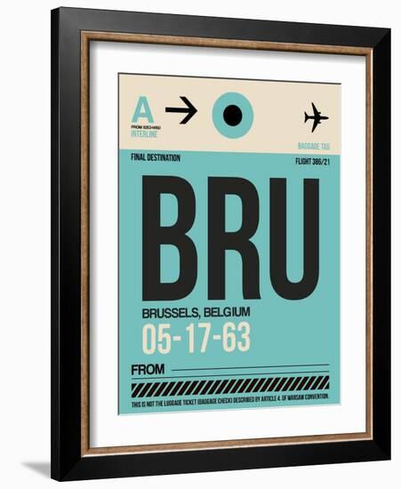 BRU Brussels Luggage Tag 1-NaxArt-Framed Art Print