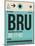 BRU Brussels Luggage Tag 1-NaxArt-Mounted Art Print