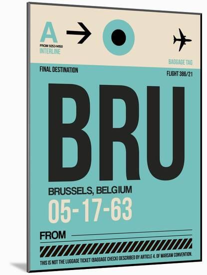 BRU Brussels Luggage Tag 1-NaxArt-Mounted Art Print