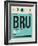 BRU Brussels Luggage Tag 1-NaxArt-Framed Art Print