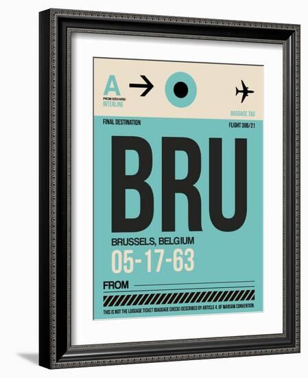 BRU Brussels Luggage Tag 1-NaxArt-Framed Art Print