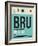 BRU Brussels Luggage Tag 1-NaxArt-Framed Art Print